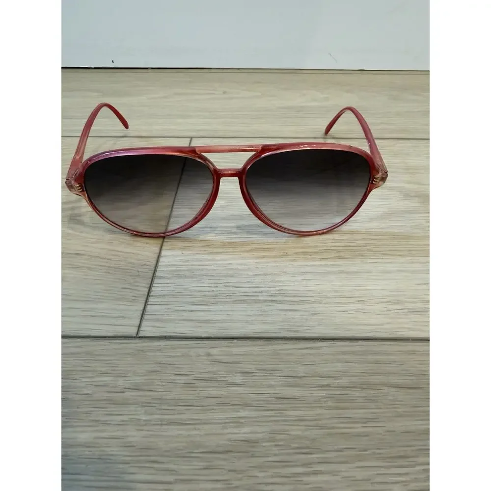 Vintage Goola Gong Sunglasses Red Aviator Made in France Retro 80s